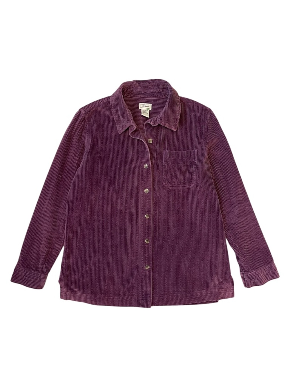 L.L. Bean Vintage Corduroy Shacket Plum Purple Button Women’s Medium Petite